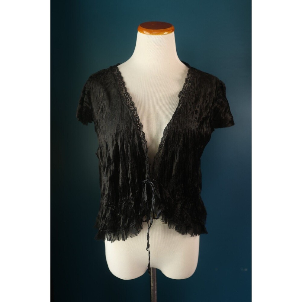 Vintage Y2K Mossimo Velvet Lace Whimsigoth Tie Open Top Fairy Grunge Witchy 1X